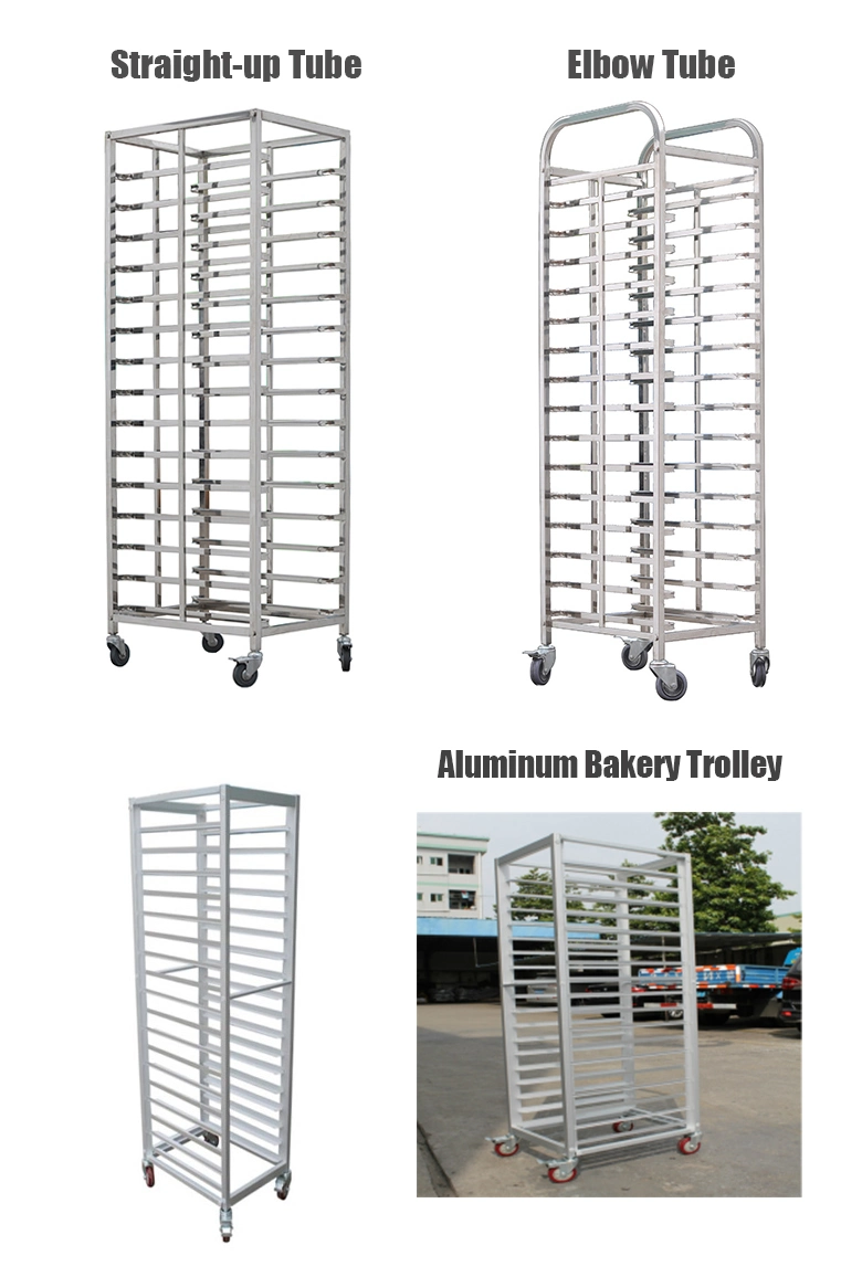 Industrial OEM Stainless Steel Bakery Sheet Pans Bun Trays Rotary Oven Use Baking Proofing Trolley Rack