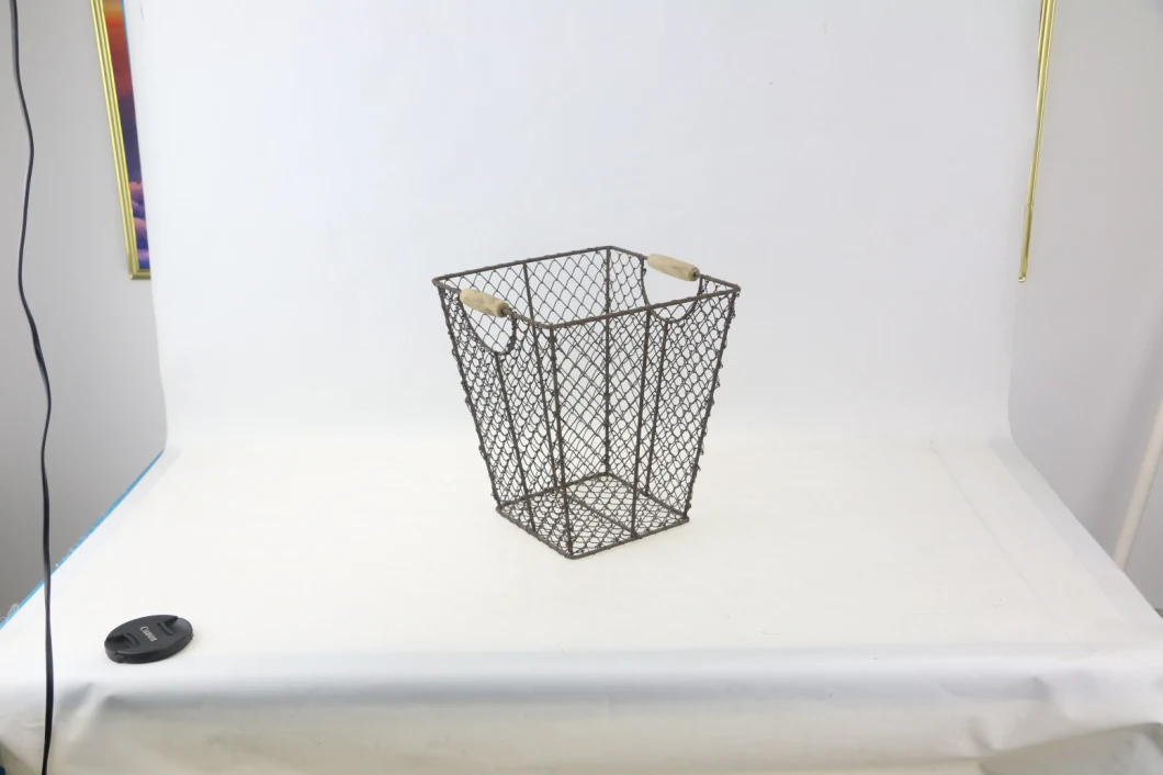 Multi-Functional Nordic Style Single Tier Metal Handle Fruit Vegetable Basket Storage Basket