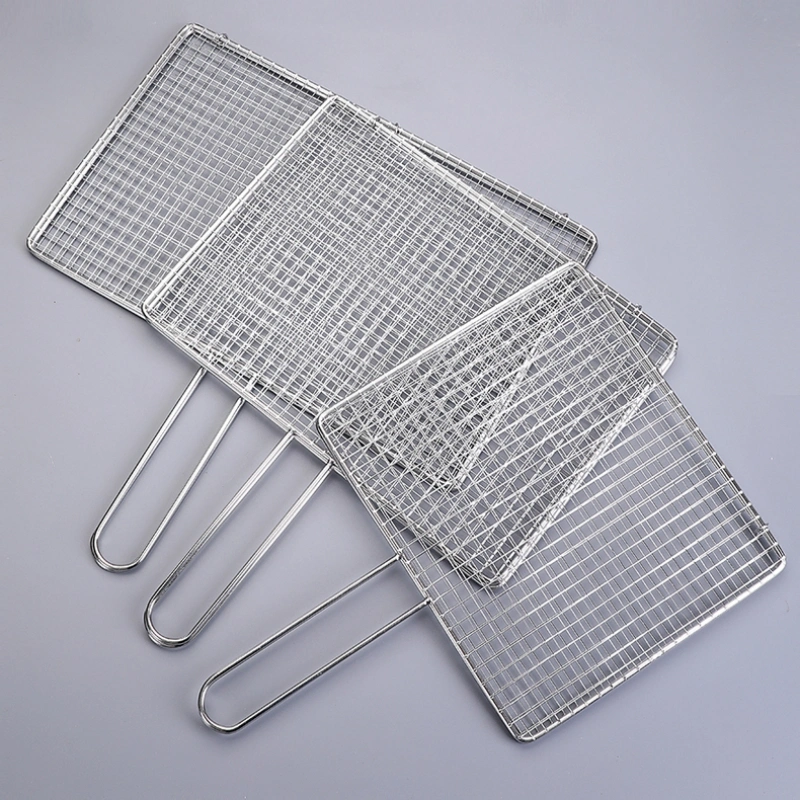 Barbecue Flat Stainless Steel Oven Baking Wire Mesh Tray / Steel Grid / Cooling Rack