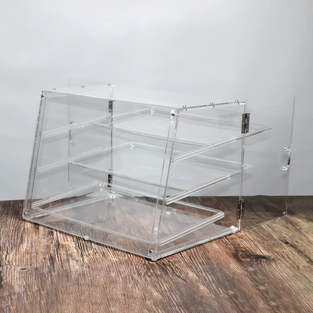 Transparent Three-Layer Dustproof Acrylic Bread Display Cabinet Baking Rack