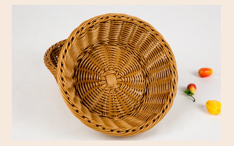 Rattan-Like Snack Fruit Bread Baking Home Table Top Storage Round Basket